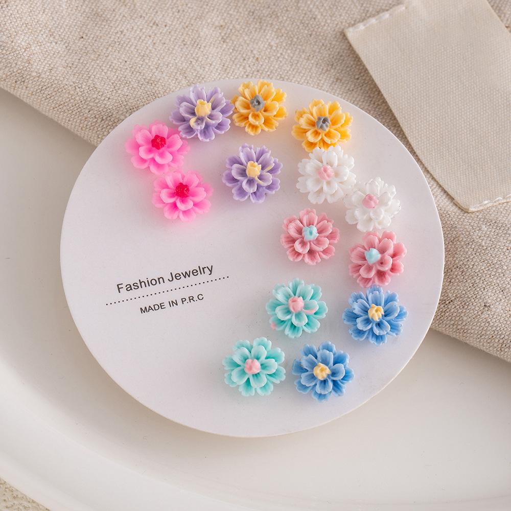 Titanium Steel One-week Stud Earrings 1 Combination Korean Fringed Bow Ins Versatile Cute Earrings for Women