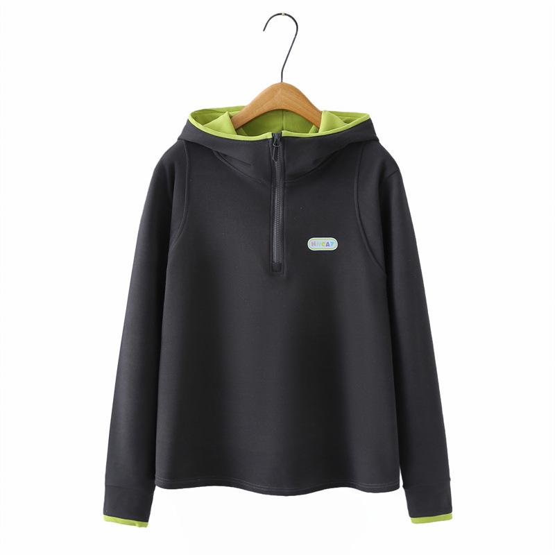 

2026 Spring Plus Size Women s Color Block Fleece Hoodie Casual Pullover Sweatshirt for Curvy Girls 3XL