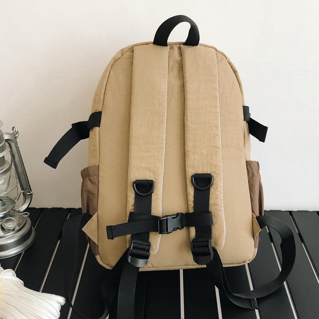 Schoolbag Outdoor lightweight contrasting color small backpack men's and women's sports and leisure travel bag nylon water-proof mountaineering