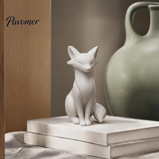 Contemporary Living Room Decor 3D Printed Minimalist Fox Sculpture, Elegant Figurine, Matte Modern Artistic Home Styling Items Desktop Ornament