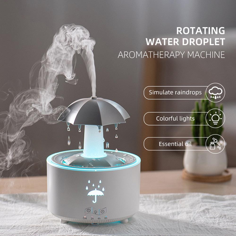 Rotating Water Drop Aroma Diffuser with Seven-Color Light and Large Mist Output