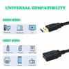 USB Extension 3M XBOHJOE USB3.0 Extension Cable Gold Plated Connector Type A Male To A Female Extension Cable Cord Data Transfer 5Gbps for Drives, Mou