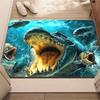 2D Underwater Crocodile Doormat Realistic Crocodile Pool Scene Non-Slip Entrance Rug Wild Aquatic Adventure Decor Floor Carpet