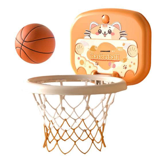 

Дитяче міні-баскетбольне кільце для приміщення зі світлодіодним табло, регульованою висотою, кріпленням на стіну, гра в кидання м яча, для малюків, хлопчиків, мультяшне тваринне баскетбольне кільце ordinary помаранчевий