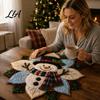 Kreative Feiertagsbastelwerkzeuge Gesteppter Stoff Weihnachtsstern DIY-Set, Weihnachtsblumen-Patchwork-Näh-Festlicher Schmuck-Bausatz Handgefertigt für Zuhause Haustür