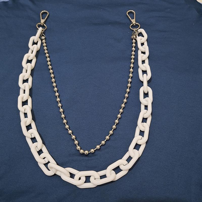European & American Hip-Hop Style Double-Layer Fluorescent Acrylic Waist Chain with Pendant