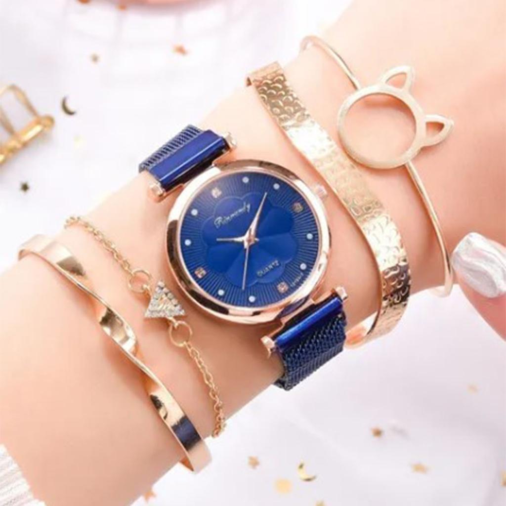 Women s Watch and Bracelet Set Fashionable Simple Quartz Watch with Bracelet for Business Casual Activities