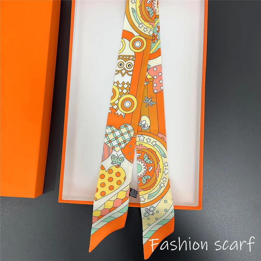 Korean Versatile Chain Tassel High Quality Mulberry Silk Twill Silk Ribbon Wrapping and Binding Bag Handle Ribbon Small Scarf