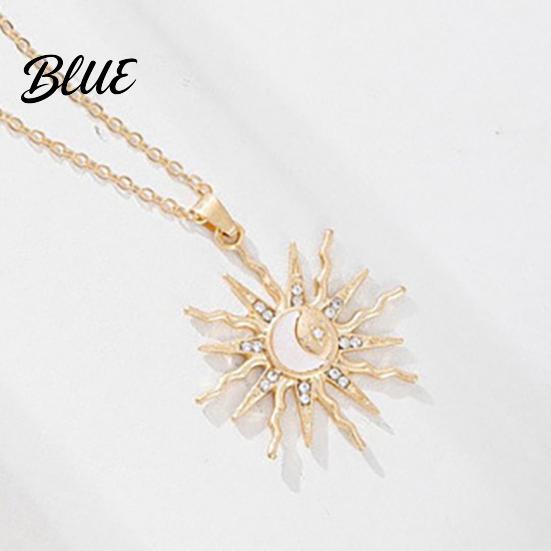Wear-resistant Necklace Gold Plated Sun for Women Moon Temperament Enhancing