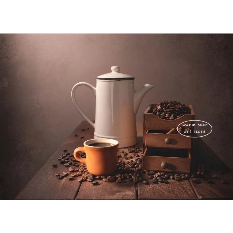 Vintage Hand Ground Coffee Canvas Painting Latte Planet Poster Prints Bars Kitchen Cafe Wall Art Picture Home Restaurant Decor