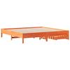 Vidaxl Bed Without Mattress, Waxed Brown, 200X200 Cm, Pine Wood