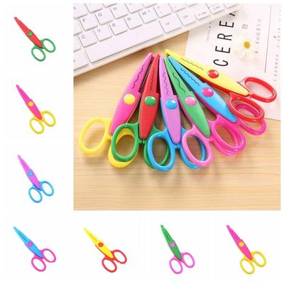 Candy Color Minimalistic Lace Scissors Wavy Pattern Kawaii Lace Scissors  Children Gifts