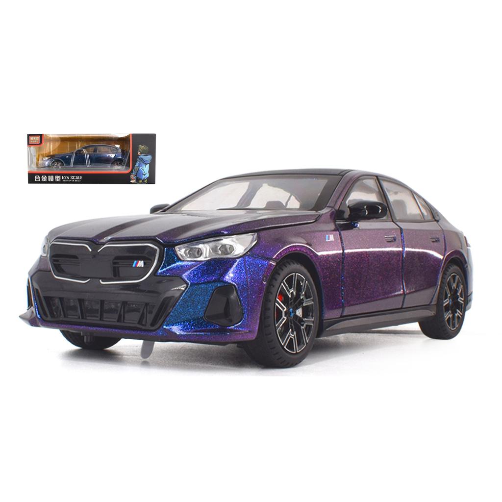 1/24 BMW I5 M60 Diecast Alloy Modelo Luxy Toy Car Som Luz Kid X-MAS Toy Presente