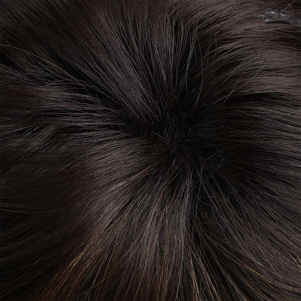 Parrucche Sintetiche Corte Nere Ondulate da Donna Stiloso Capelli Misti Biondo Castano Stratificati con Frangia per Uso Quotidiano Festa Costume Fibra Resistente al Calore