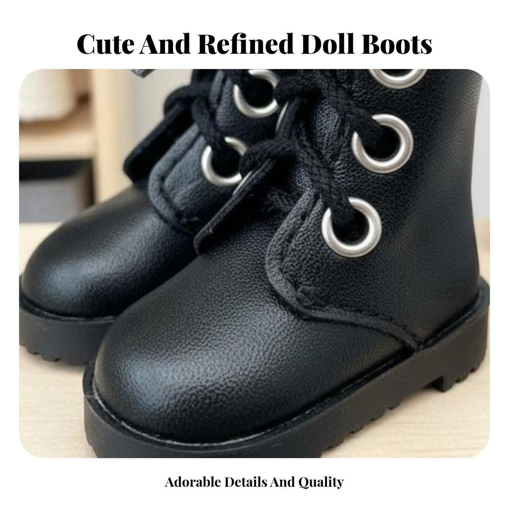 2 Pairs of Boots for 30cm Dolls, Model: BJD Doll Shoes with Back Zipper, Miniature Booties