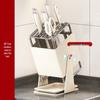 Rotating Multi-functional Countertop Knife & Chopstick Storage Rack with Integrated Draining