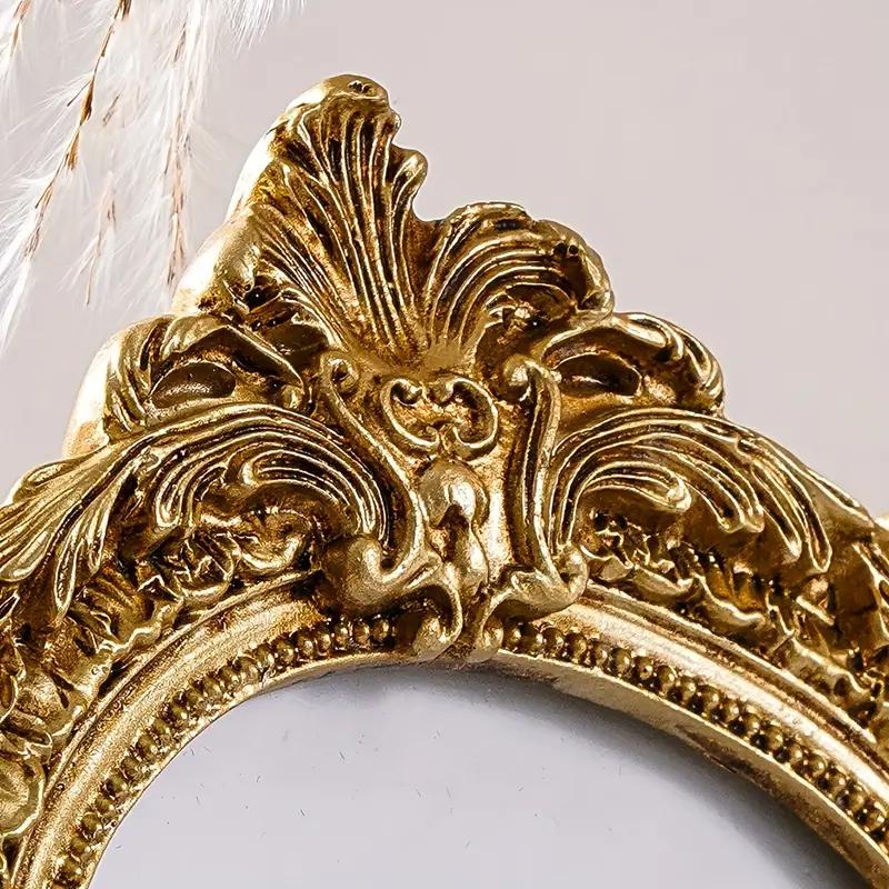 Cornice Dorata Arcuata Intagliata Stile Retro Europeo Decorazione Elegante per la Stanza Cornice Dorata da Parete Decorazione da Tavolo