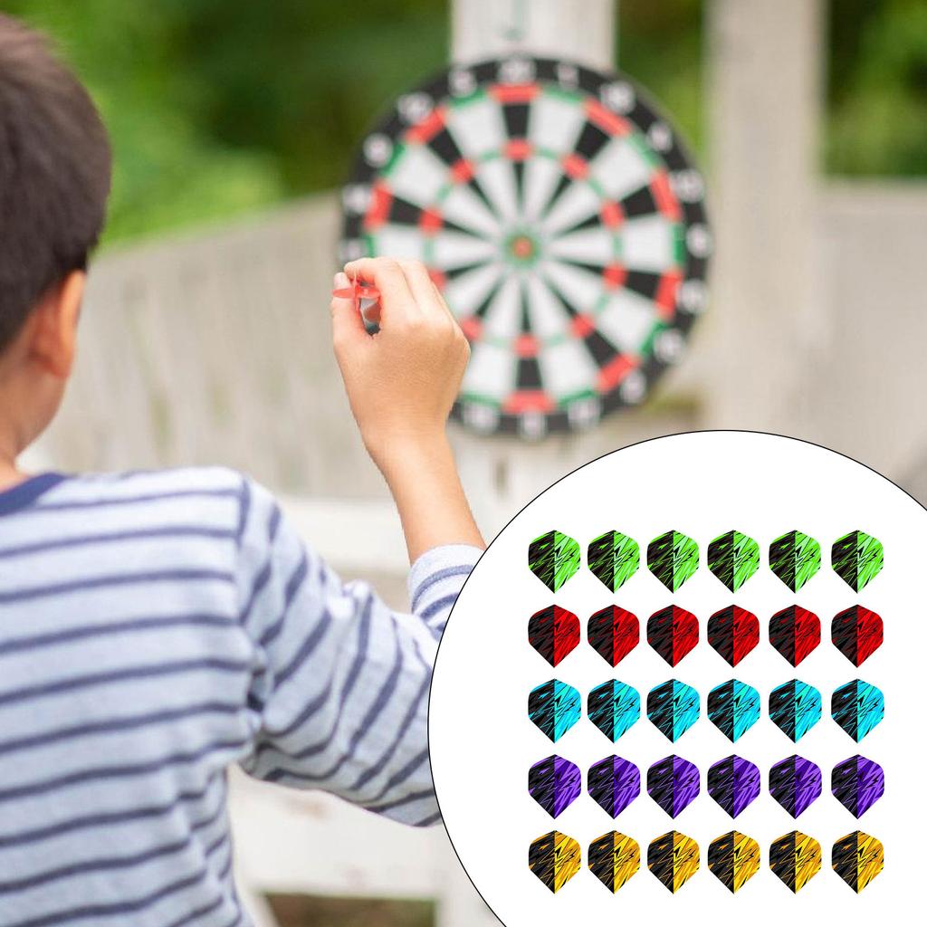 Pack of 30 Standard Darts Flights PET Replacement Feather Tail Wing Perfect Accessories Equipment Set for Darts Game