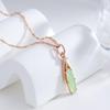 Luxury Oval Mist Green Zircon Pendant Gold Color Necklace for Women Wedding Party Jewelry