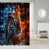 Tiger Shower Curtain Boys Girls Kids Women Men Cool Fire Animal Print Wild Wildlife Bathroom Decor Hooks