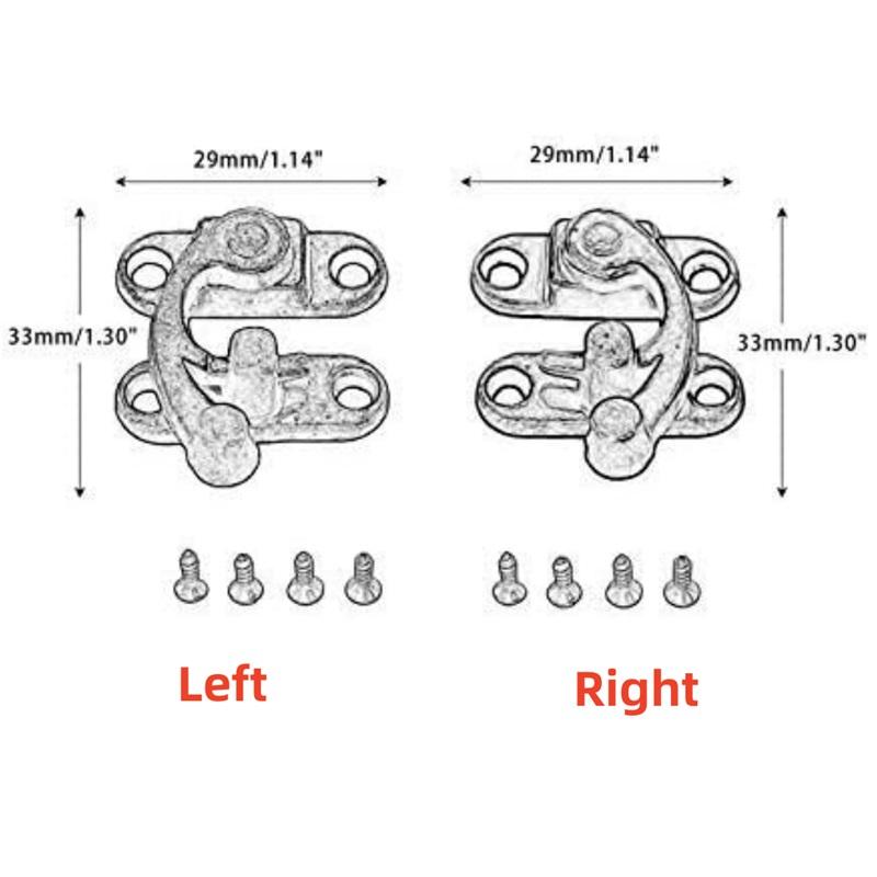 2 ks vintage háček, starožitné bronzové západky na krabici, malá spona s rohovým zámkem pro dřevěnou šperkovnici, dárkové pouzdro na víno, se šrouby