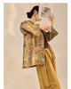 High-End Asymmetrical Embroidered Silk Print Jacket, Chinese Style, Autumn Top N8042