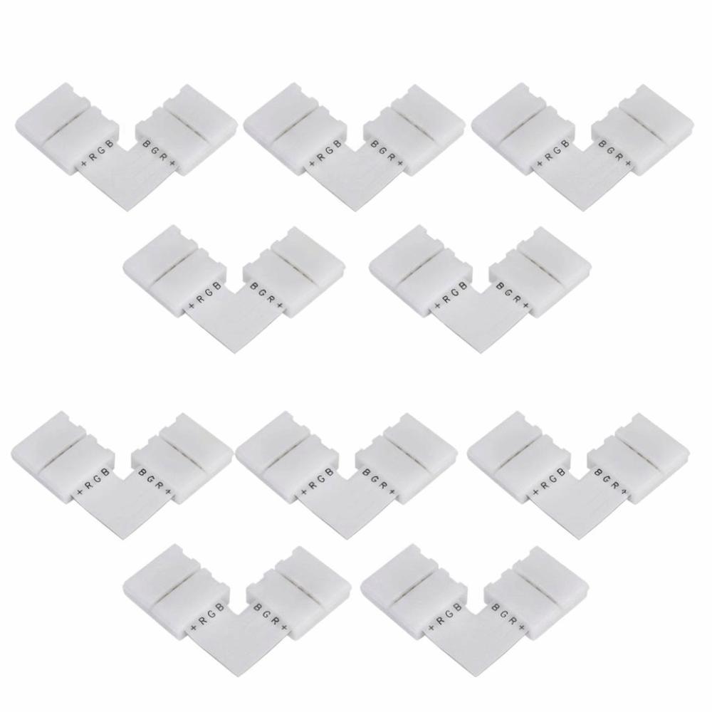 20PCS 4 Pin LED Strip Connector 10mm LED Strip Adapter Light Strip Adapter  Corner Connection