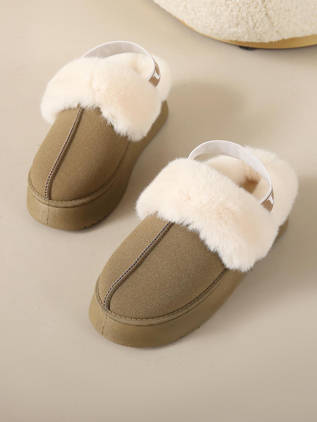 

Fashion Fashion Thick-soled Casual Home Women s Slippers 2024 Winter Hot-selling Suede Fur Warm Slingback Flat Comfortable Snow Boots 41 хаки