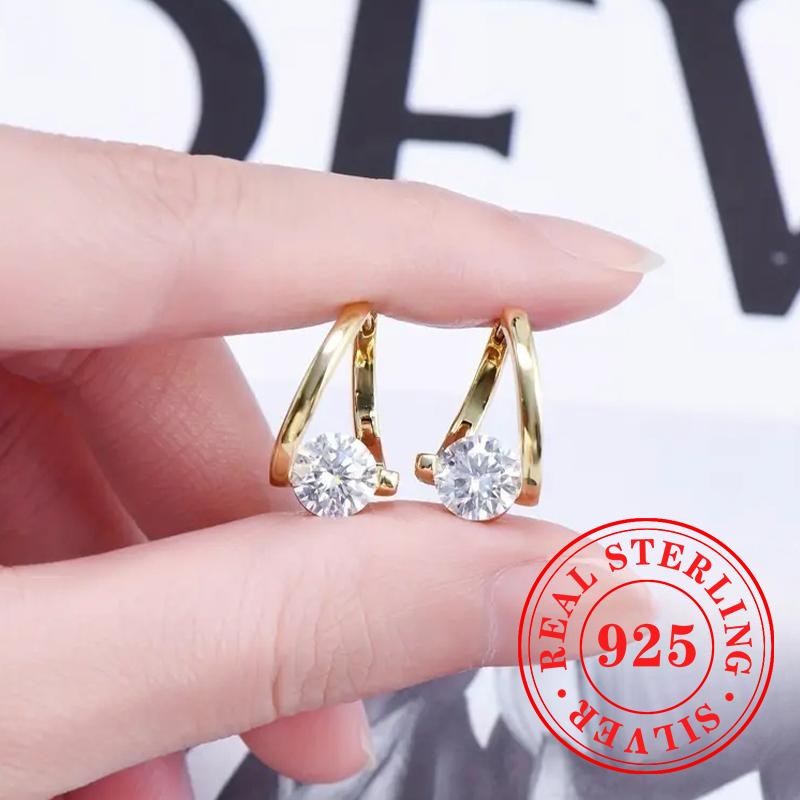 

Новые модные серьги-кольца для женщин из стерлингового серебра с блестящими аксессуарами, причудливыми подвесками, для помолвки, свадьбы