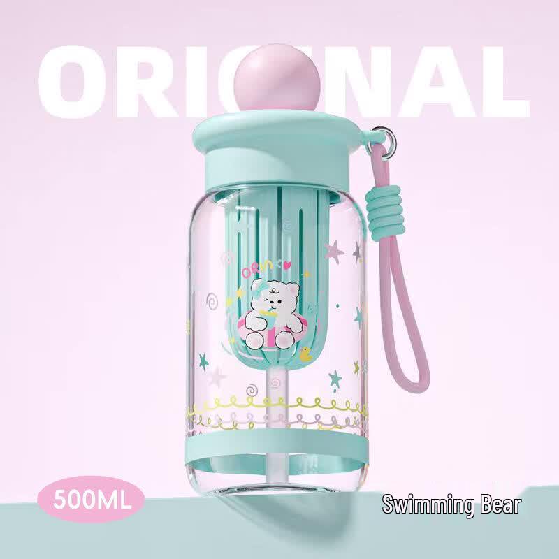 Portable Bear Design Kids Straw Cup