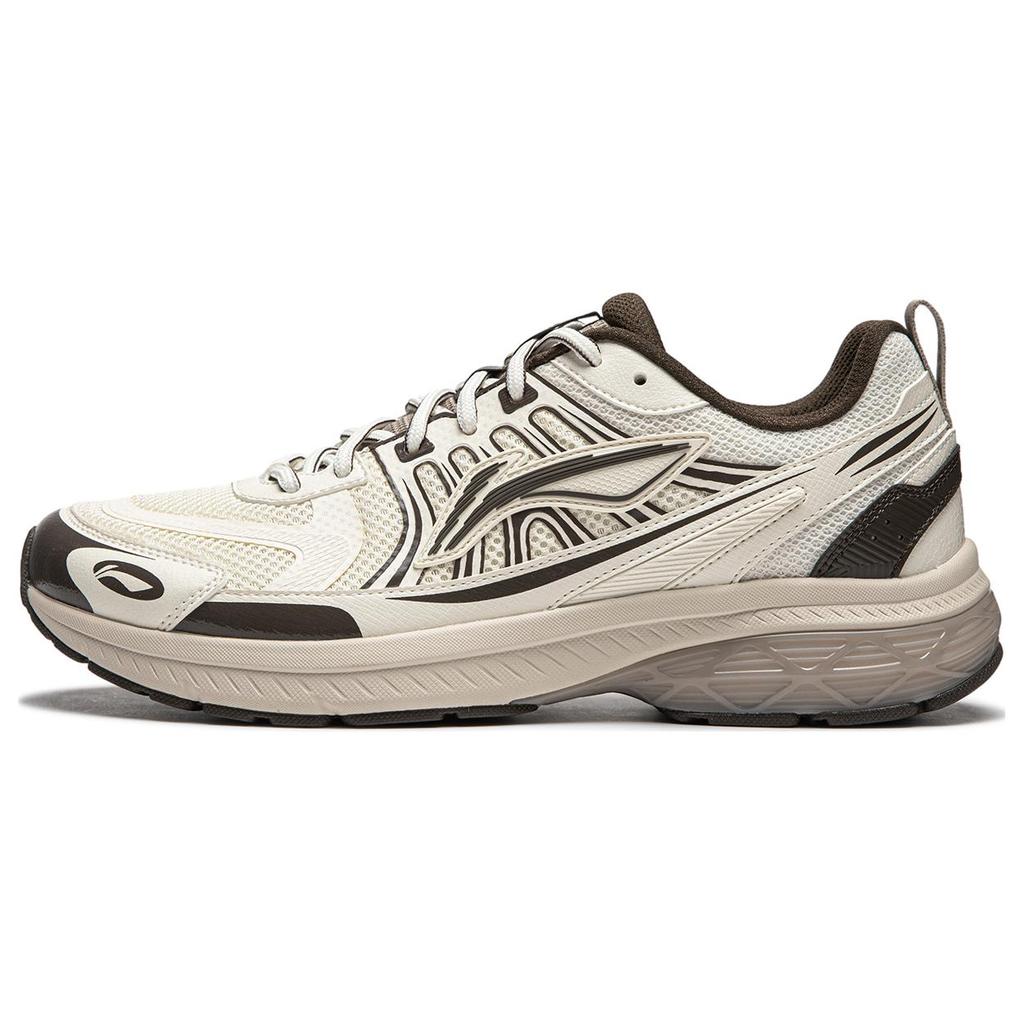 New LiNing Shake 1.0 V3 Cushioning Low Top Sprint Running Shoes Men's White Umber ARXU003-2