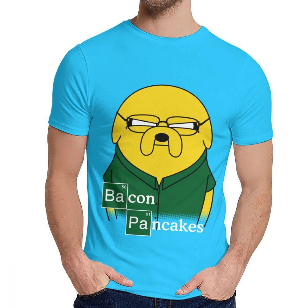 Popular Anime Bacon Pancakes Cute Tee Shirt For Men Hipster Cotton T Shirt Fashion Crewneck 2XL