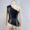 Otoño 2025 Snd Invierno Nuevo Color Puro Slim Sin Mangas Un Hombro Cuello Inclinado Cremallera Mostrar Delgada Chaqueta