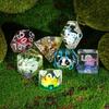 Cusdie Bulk Animal DND Dice 7Pcs Random Color D4 D6 D8 D10 D% D12 D20 Polyhedral Dice Set for D&D Role Playing Table Games