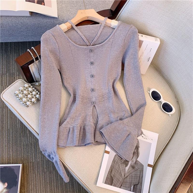 Spring 2026 Women's Halter Neck Long Sleeve Stylish Top