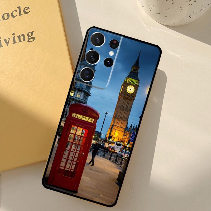 London Bus England Big Ben Phone Case For Samsung Galaxy S25 Ultra S20 S21 S22 S23 S24 S9 S10 Plus S25 FE Cover Shell