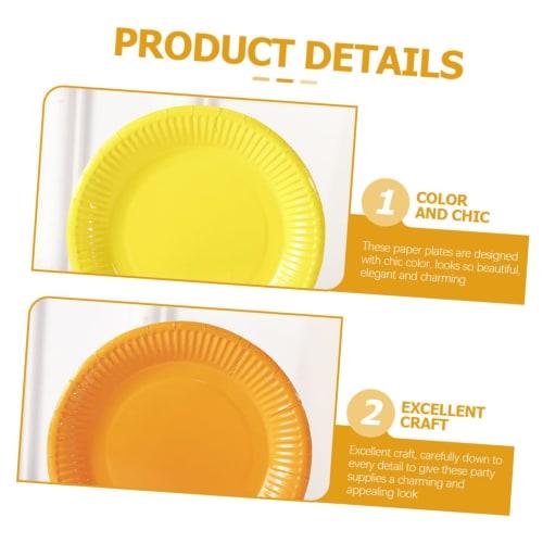 FUNOMOCYA 60-Count 7-Inch Colored Paper Plates, Party Dinner Plates for Birthdays, Baby Showers, and Weddings