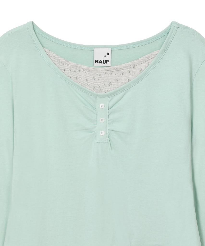BAUF Flower Layered Pocket Long Sleeve [Mint]
