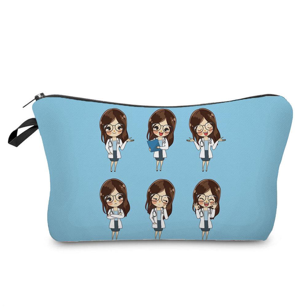Women Nurse Print Cosmetic Bag Toiletries Organize Travel Storage Case  6443