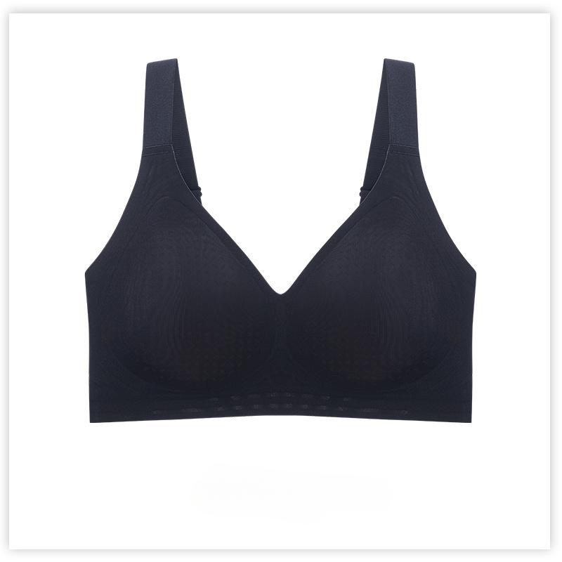 Seamless Bra Women's Thin Underwear Gathering and Tapering Breasts Anti-sagging Bra Breathable Large-sized Bra Without Underwire