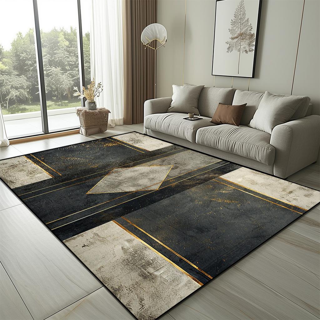 Luxury Geometric Carpet for Living Room Modern Decoration Home Rug Soft Machine Washable Rugs for Bedroom Large Sofa Floor Mats