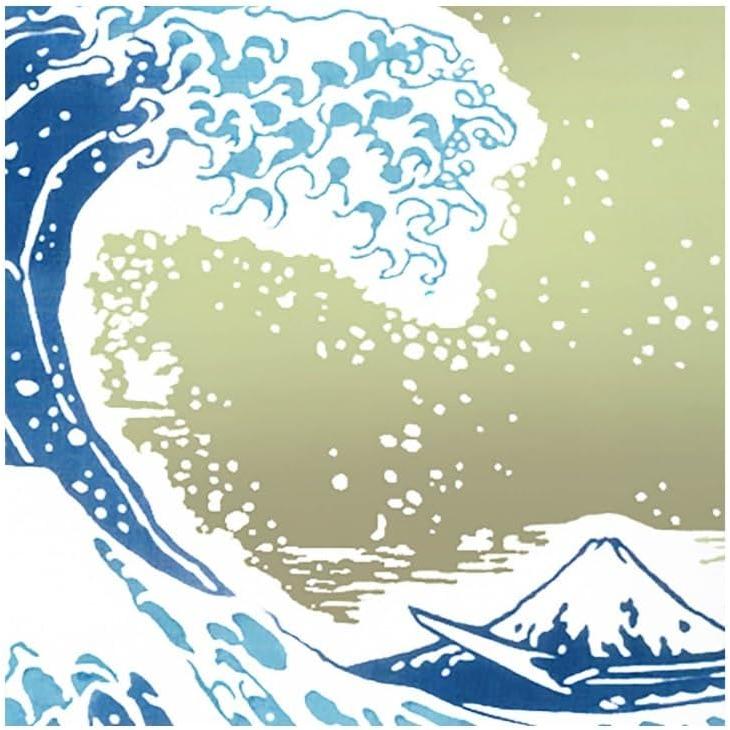 Todaya Shoten Tenugui Hand Towel, "The Great Wave off Kanagawa" by Hokusai, Chusen Dye, 100% Cotton, Approx. 37cm x 90cm