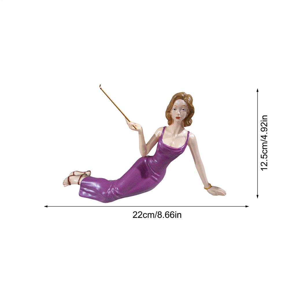 20x7.8x5cm Art Female Figure Sculpture Incense Burner Home Decor Statue For Living Room Bedroom Study Bookshelf Display Cabine