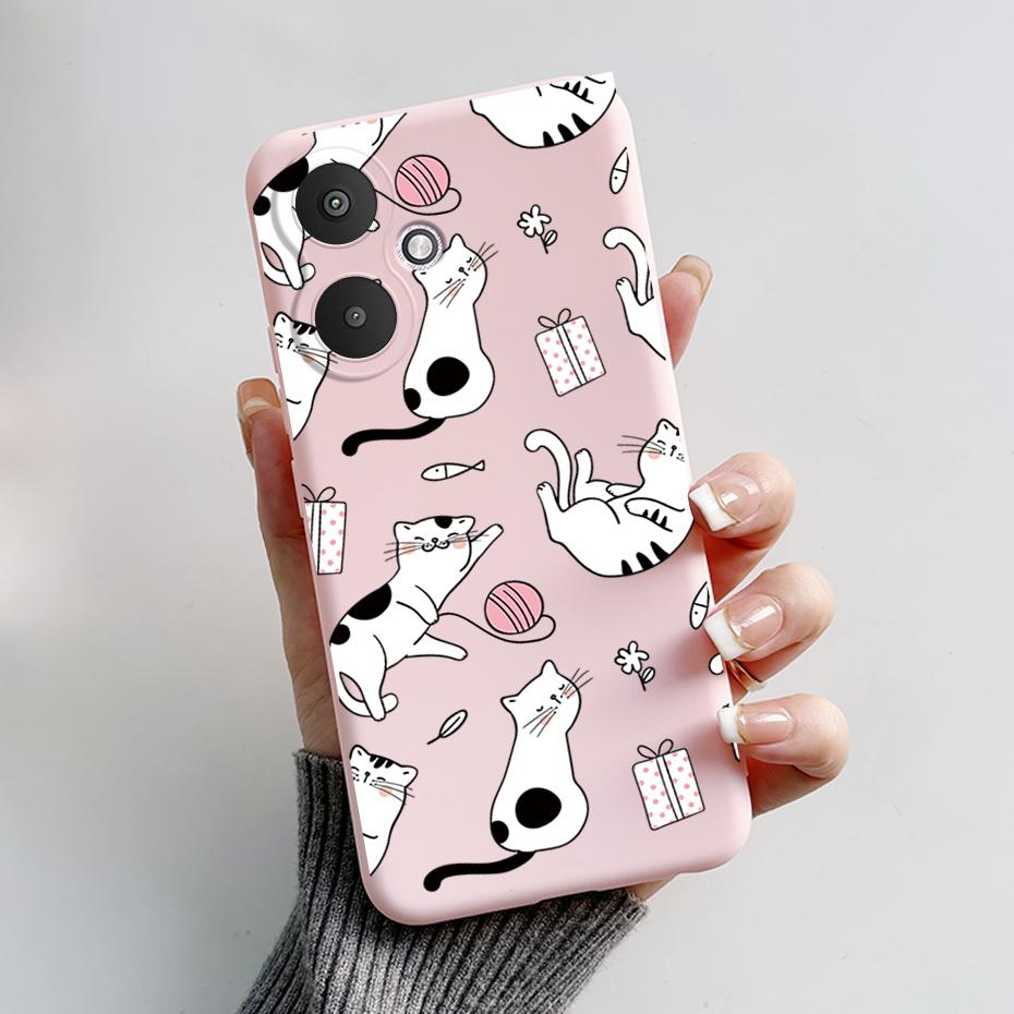 For Xiaomi Redmi 13C 4G 5G Phone Cases Back Cover Cute Rabbit Panda Soft Silicone Protective Matte Bumper For Redmi 13 C Fundas