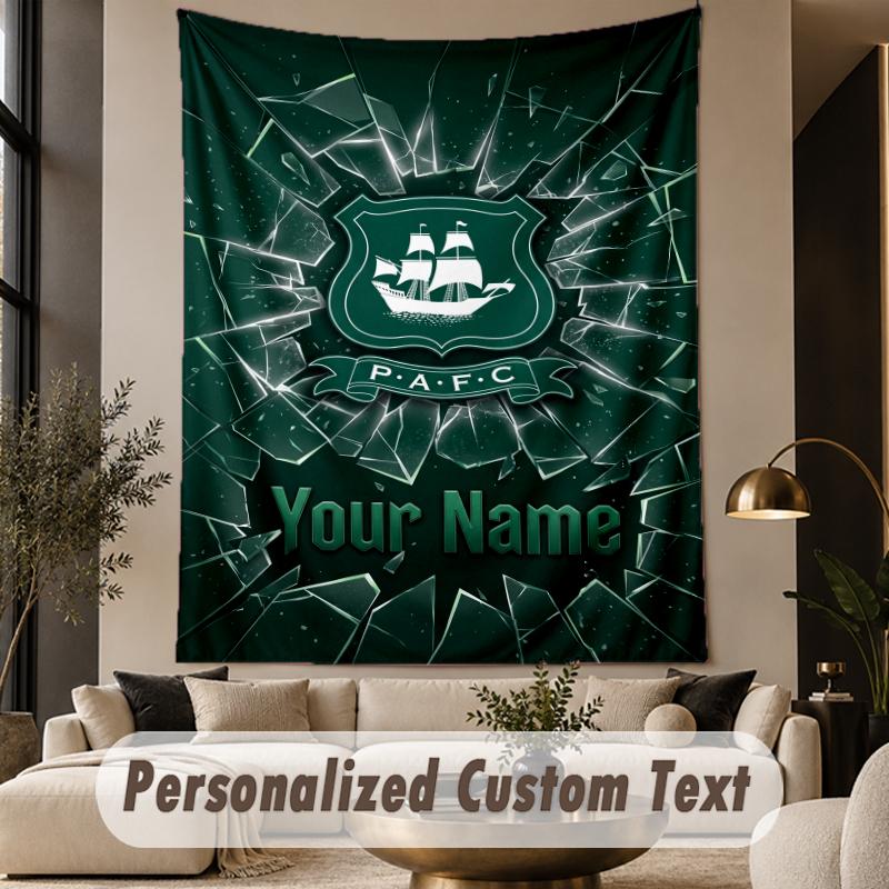 Custom Text Tapestry Plymouth Argyle FC Print Wall Tapestry Indoor Living Room Wall Decor