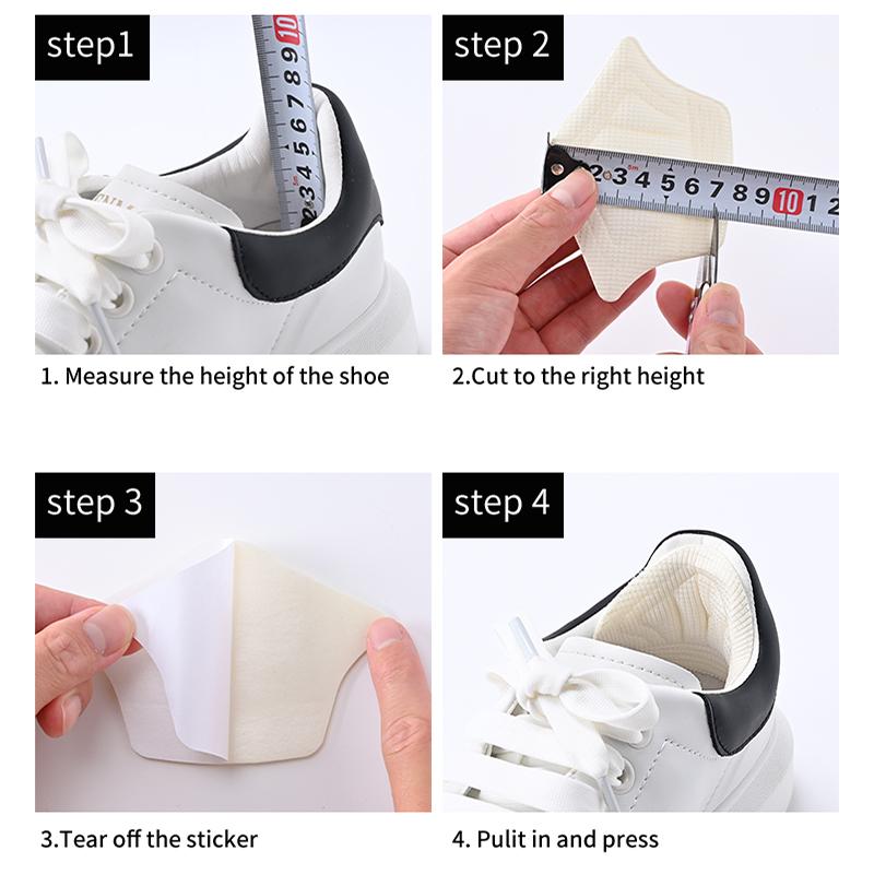 3pairs Multi Functional Self-Adhesive Heel Sticker, Anti-Wear And Anti Drop Heel Can Be Cut, Adjustable Shoe Size Artifact Half Size Sticker