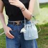 Solid PU Sweet Advanced Sense Niche Design Bucket Bag   Casual Large Capacity Versatile Drawstring Women's Handbags