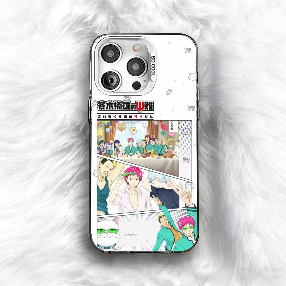 Anime Boy S-Saiki Kusuo Phone Case For iPhone 16 17 15 14 12 13 Pro Max Black Color Shockproof Cover