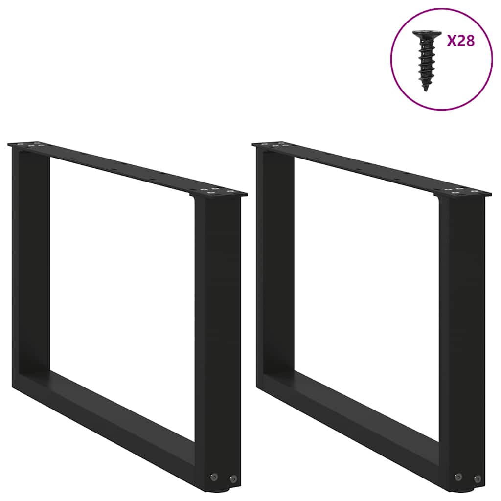 Vidaxl Coffee Table Legs, 2 Pcs, Black, 70X(42-43) Cm, Steel