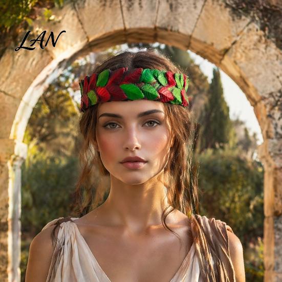 Festival Costume Hair Accessory Greek Laurel Leaf Headband, Medieval Roman Emperor Crown, Forest Elf Party Accessories God Circlet for Renaissance